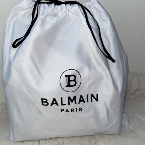 Balmain BBuzz 23 Monogram Linen Crossbody Bag Naturel NEW - Picture 2 of 12